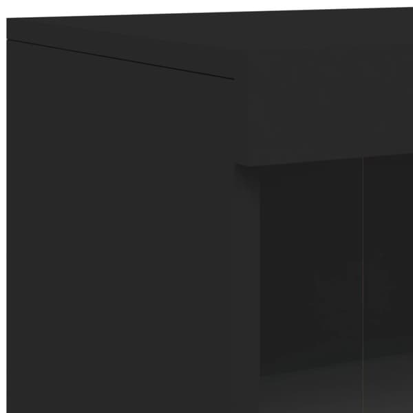 vidaXL Skjenk med LED-lys svart 162x37x100 cm