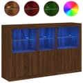 Miniatyrbillede 2 af 11: vidaXL skænk med LED-lys 162x37x100 cm brun egetræsfarve