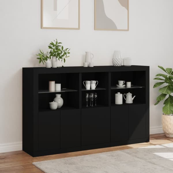 vidaXL Senkki LED-valoilla musta 162x37x100 cm