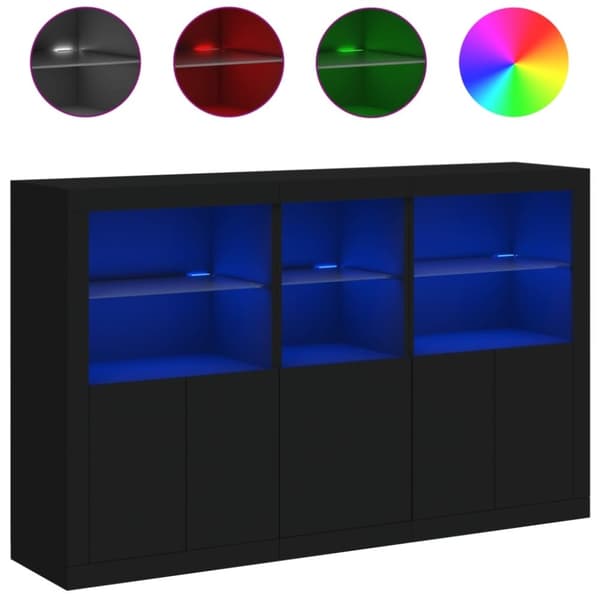 vidaXL Senkki LED-valoilla musta 162x37x100 cm