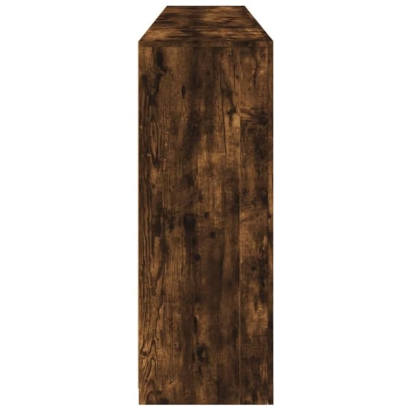 vidaXL Skänk med LED-belysning rökfärgad ek 202x37x100 cm