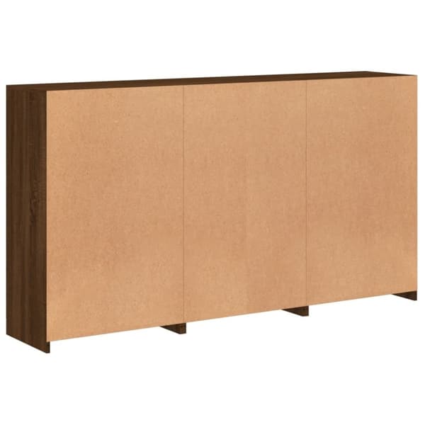 vidaXL Skänk med LED-belysning brun ek 181,5x37x100 cm