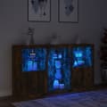 Miniatyrbilde 5 av 11: vidaXL Skjenk med LED-lys røkt eik 181,5x37x100 cm