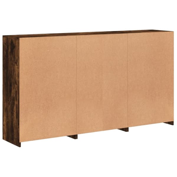 vidaXL Skjenk med LED-lys røkt eik 181,5x37x100 cm