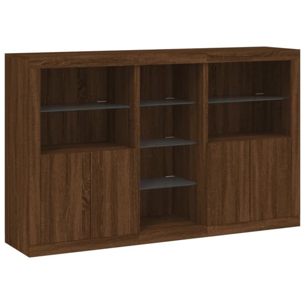 vidaXL Senkki LED-valoilla ruskea tammi 162x37x100 cm