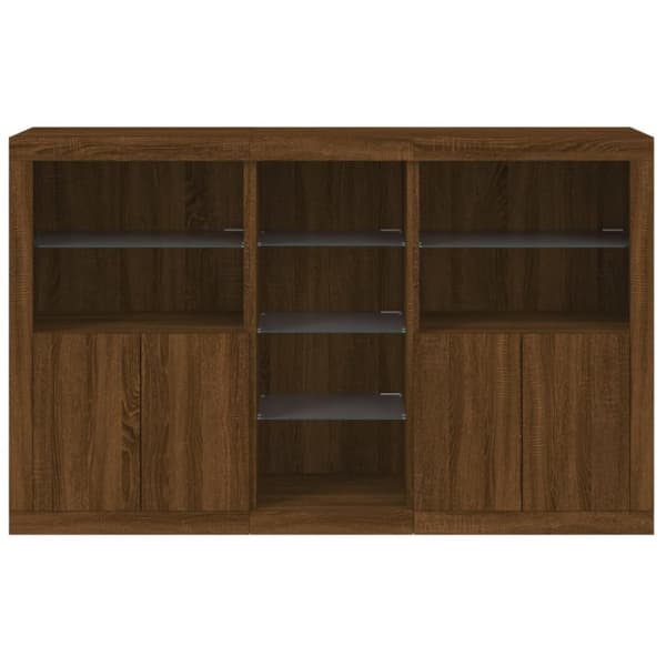 vidaXL Senkki LED-valoilla ruskea tammi 162x37x100 cm