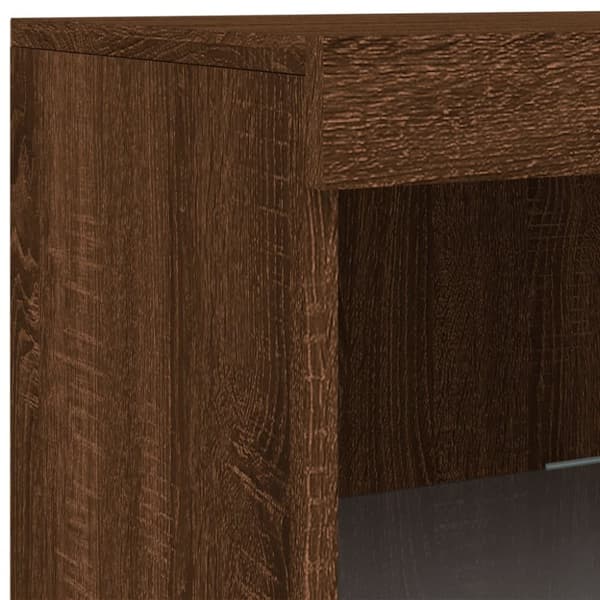 vidaXL Senkki LED-valoilla ruskea tammi 162x37x100 cm