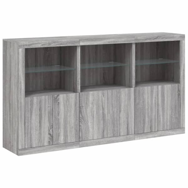 vidaXL Senkki LED-valoilla harmaa Sonoma 181,5x37x100 cm