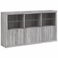 Pikkukuva 3 / 11: vidaXL Senkki LED-valoilla harmaa Sonoma 181,5x37x100 cm