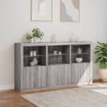 Pikkukuva 4 / 11: vidaXL Senkki LED-valoilla harmaa Sonoma 181,5x37x100 cm