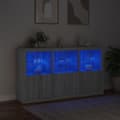 Pikkukuva 5 / 11: vidaXL Senkki LED-valoilla harmaa Sonoma 181,5x37x100 cm