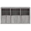 Pikkukuva 6 / 11: vidaXL Senkki LED-valoilla harmaa Sonoma 181,5x37x100 cm