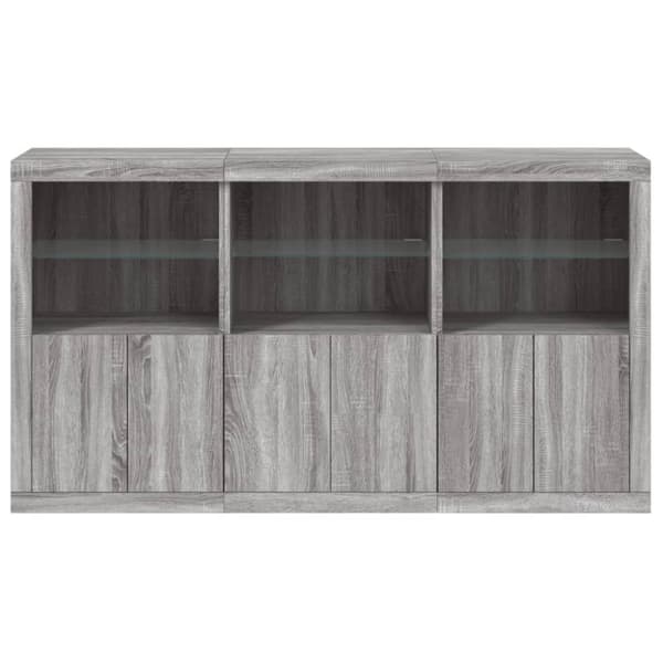 vidaXL Senkki LED-valoilla harmaa Sonoma 181,5x37x100 cm