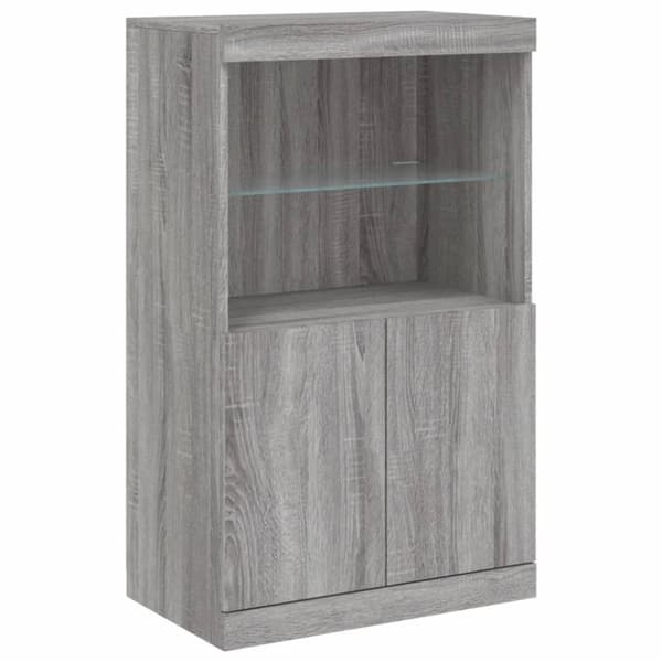 vidaXL Senkki LED-valoilla harmaa Sonoma 181,5x37x100 cm