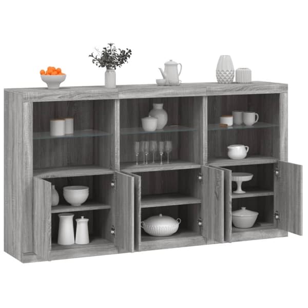 vidaXL Senkki LED-valoilla harmaa Sonoma 181,5x37x100 cm
