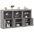 Pikkukuva 1 / 11: vidaXL Senkki LED-valoilla harmaa Sonoma 181,5x37x100 cm