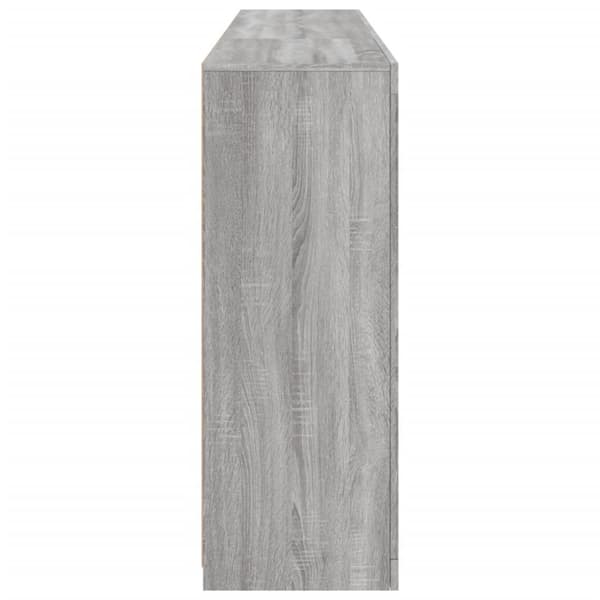 vidaXL skænk med LED-lys 181,5x37x100 cm grå sonoma-eg
