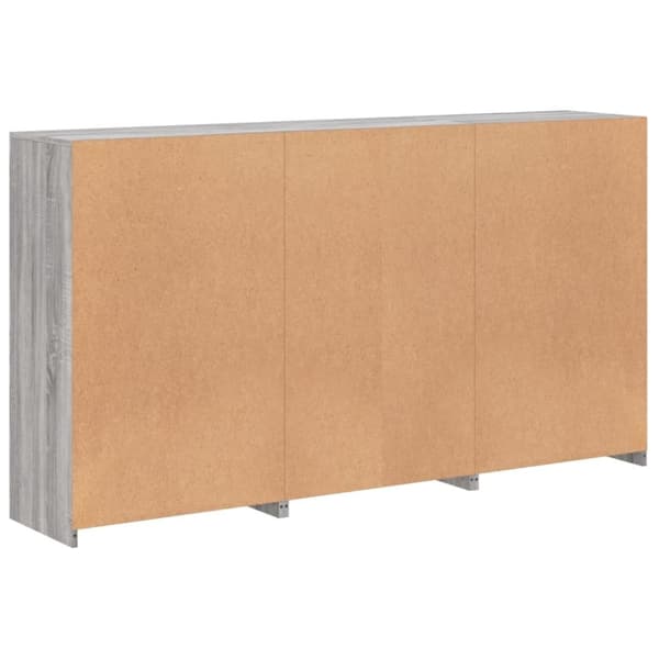 vidaXL skænk med LED-lys 181,5x37x100 cm grå sonoma-eg