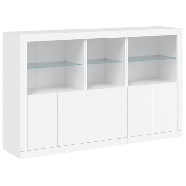vidaXL Senkki LED-valoilla valkoinen 162x37x100 cm
