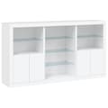 Miniatyrbilde 3 av 11: vidaXL Skjenk med LED-lys hvit 181,5x37x100 cm
