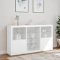 Miniatyrbilde 4 av 11: vidaXL Skjenk med LED-lys hvit 181,5x37x100 cm