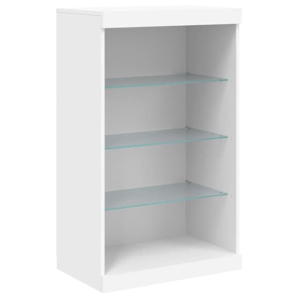 vidaXL Skjenk med LED-lys hvit 181,5x37x100 cm