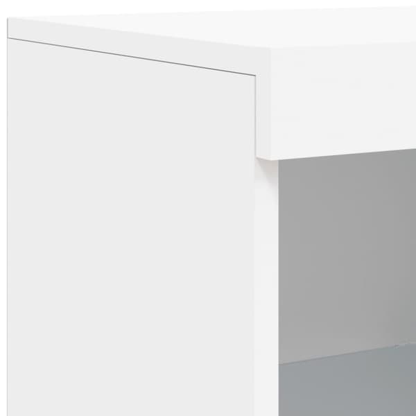 vidaXL Skjenk med LED-lys hvit 181,5x37x100 cm