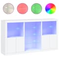 Miniatyrbilde 2 av 11: vidaXL Skjenk med LED-lys hvit 181,5x37x100 cm