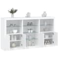Miniatyrbilde 1 av 11: vidaXL Skjenk med LED-lys hvit 181,5x37x100 cm