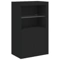 Miniatyrbilde 9 av 11: vidaXL Skjenk med LED-lys svart 202x37x100 cm