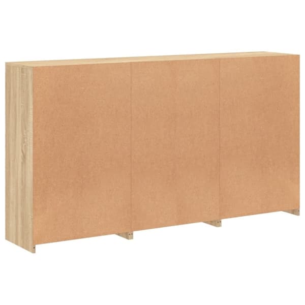 vidaXL Skjenk med LED-lys sonoma eik 181,5x37x100 cm
