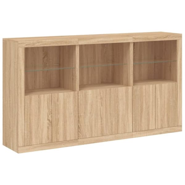 vidaXL Senkki LED-valoilla Sonoma-tammi 181,5x37x100 cm