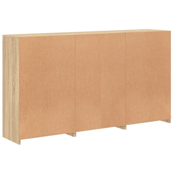 vidaXL Skänk med LED-belysning sonoma-ek 181,5x37x100 cm