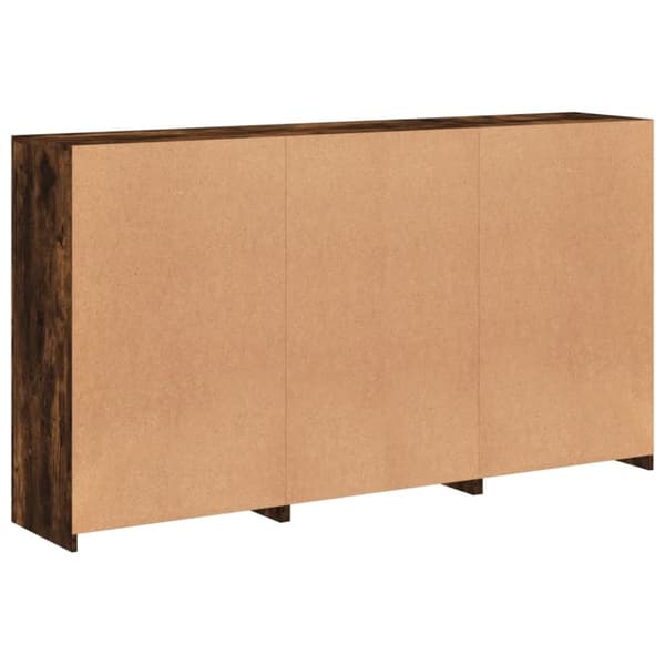 vidaXL Skänk med LED-belysning rökfärgad ek 181,5x37x100 cm