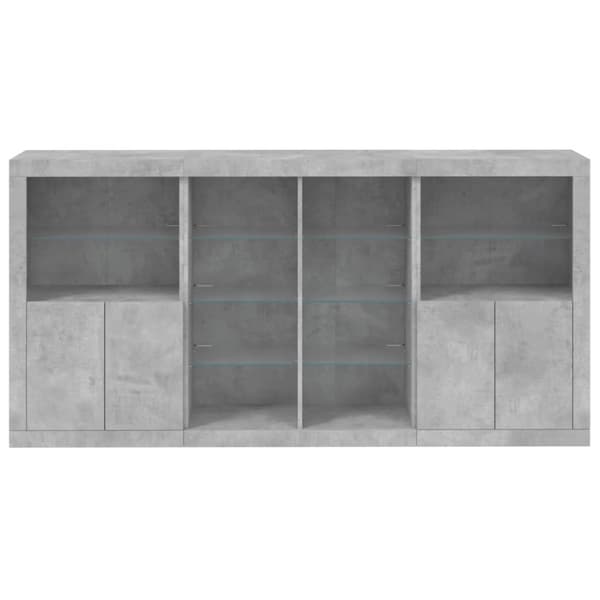 vidaXL Senkki LED-valoilla betoninharmaa 202x37x100 cm