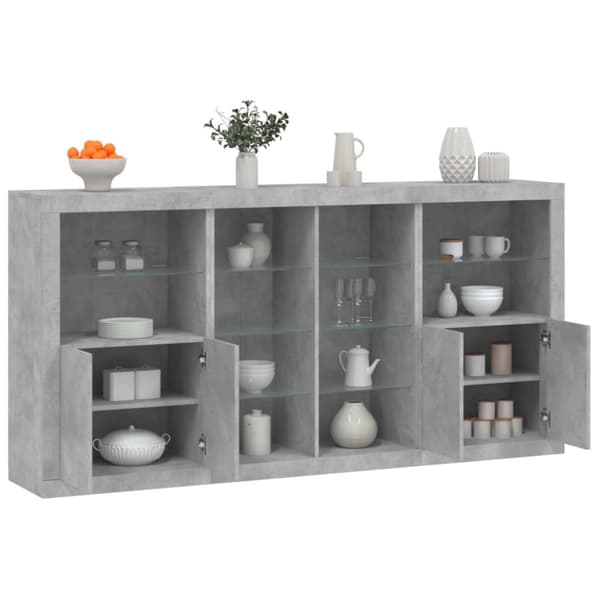 vidaXL Senkki LED-valoilla betoninharmaa 202x37x100 cm