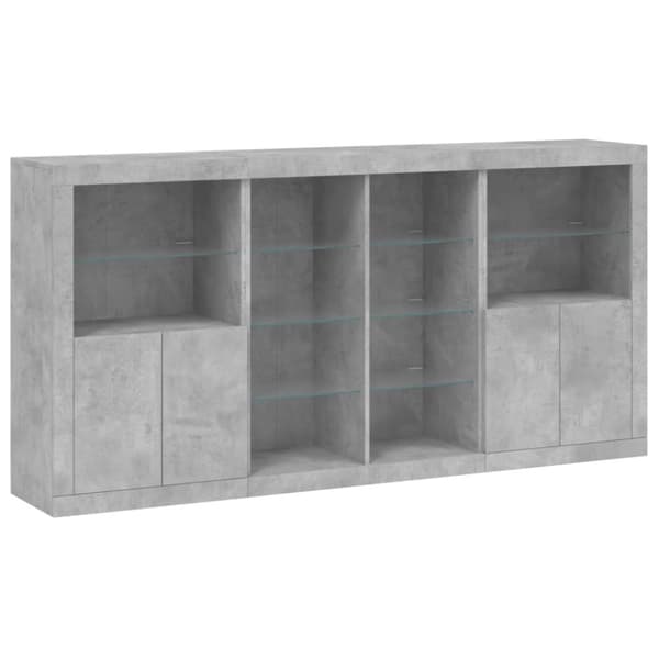 vidaXL Senkki LED-valoilla betoninharmaa 202x37x100 cm