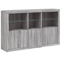 Pikkukuva 3 / 11: vidaXL Senkki LED-valoilla harmaa Sonoma 162x37x100 cm