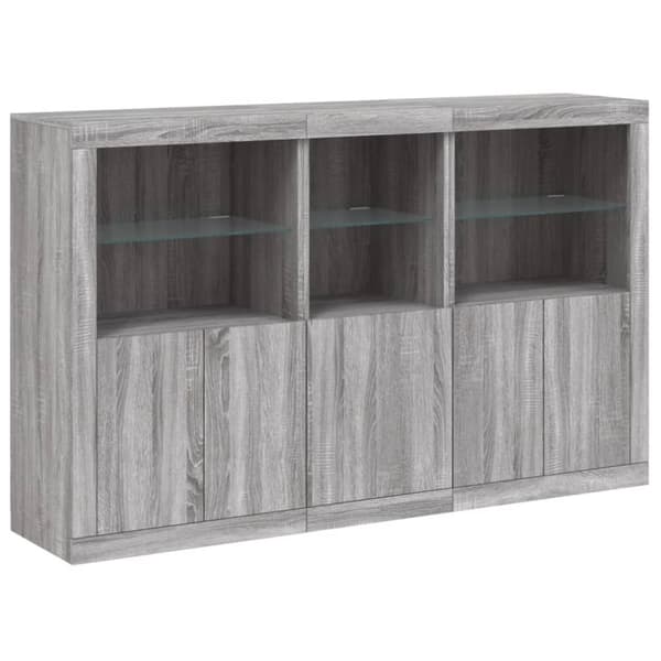 vidaXL Senkki LED-valoilla harmaa Sonoma 162x37x100 cm