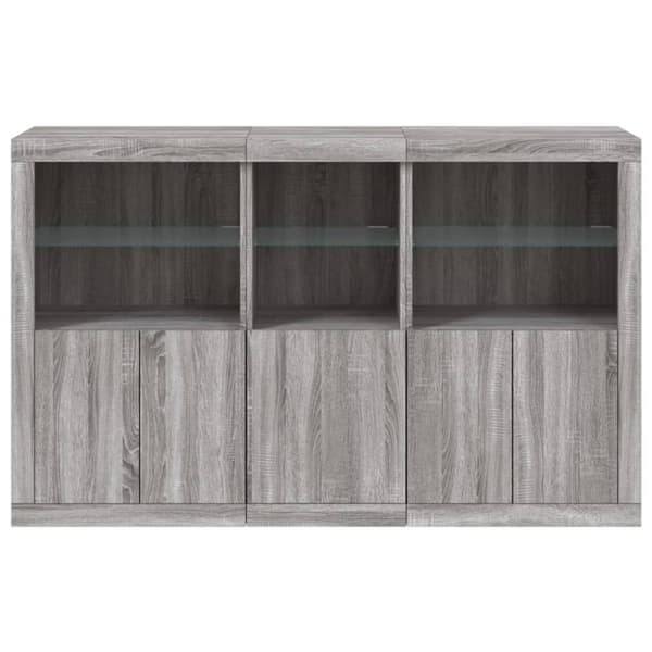vidaXL Senkki LED-valoilla harmaa Sonoma 162x37x100 cm
