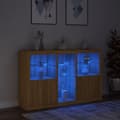 Miniatyrbild 5 av 11: vidaXL Skänk med LED-belysning sonoma-ek 162x37x100 cm