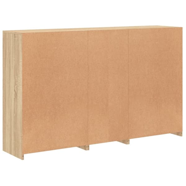 vidaXL Skänk med LED-belysning sonoma-ek 162x37x100 cm