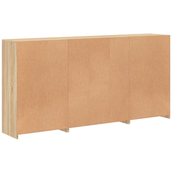 vidaXL skænk med LED-lys 202x37x100 cm sonoma-eg