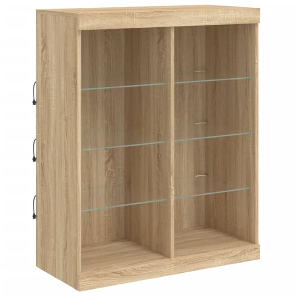 vidaXL skænk med LED-lys 202x37x100 cm sonoma-eg