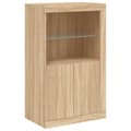 Miniatyrbillede 9 af 11: vidaXL skænk med LED-lys 202x37x100 cm sonoma-eg