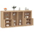 Miniatyrbillede 11 af 11: vidaXL skænk med LED-lys 202x37x100 cm sonoma-eg