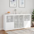 Miniatyrbilde 3 av 11: vidaXL Skjenk med LED-lys hvit 202x37x100 cm