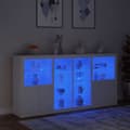 Miniatyrbilde 4 av 11: vidaXL Skjenk med LED-lys hvit 202x37x100 cm