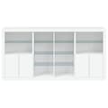 Miniatyrbilde 5 av 11: vidaXL Skjenk med LED-lys hvit 202x37x100 cm