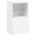 Miniatyrbilde 9 av 11: vidaXL Skjenk med LED-lys hvit 202x37x100 cm